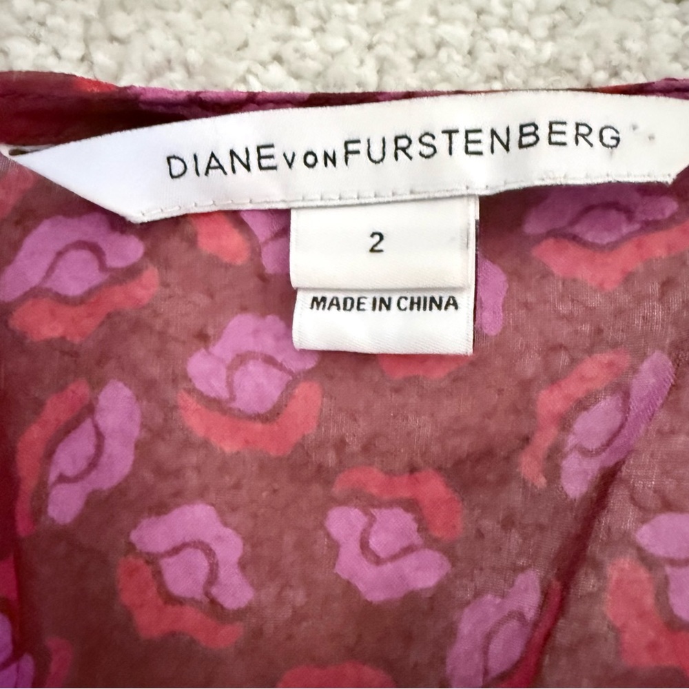 Diane Von Furstenberg Magenta Paisley Wrap Midi Dress - Picture 7 of 12